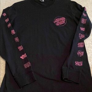 Santa Cruz Skateboards Men's Black Long Sleeve Shirt